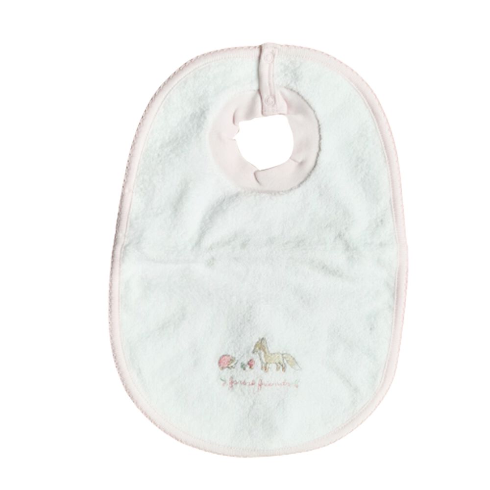 Babero Babycottons Comer Wld-Forest Friends C/Impermeable Blanco Rosa image number 0.0