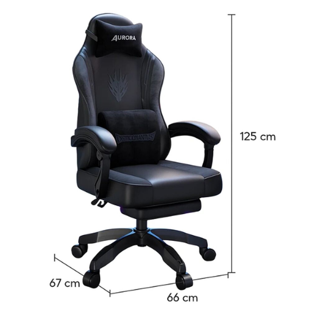 Silla Gamer Con Soporte Lumbar Reclinable 135 Y Reposapies image number 1.0