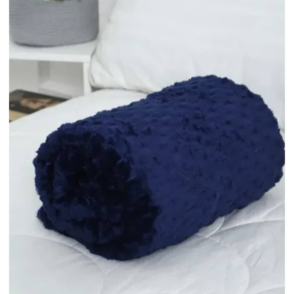 Mantas Para Cama Frazadas Decorativa Manta Azul image number 3.0