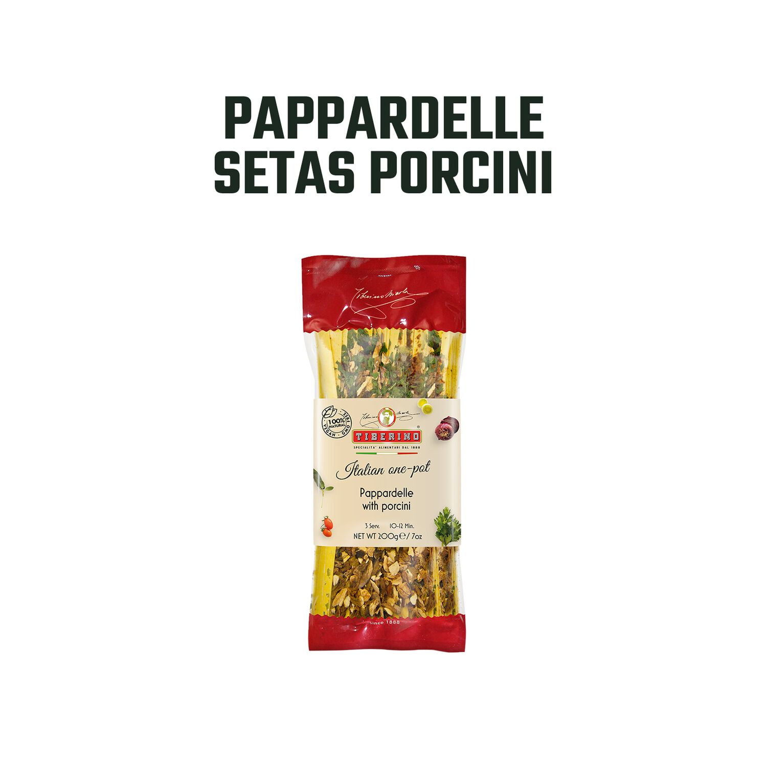 Tallarines Pappardelle Con Porcini Tiberino 1 X 200 Gr image number 2.0