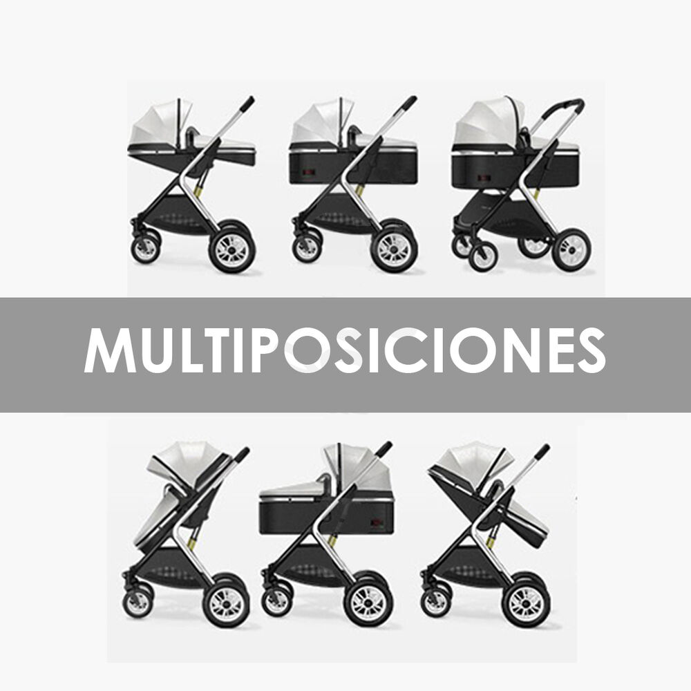Coche Cuna 2 En 1 Multiposiciones Comfortable Negro Babymine image number 3.0