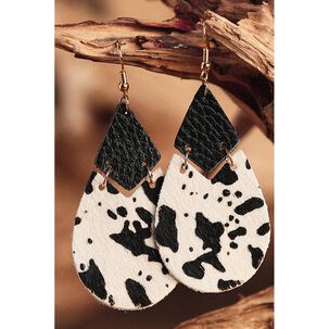 Aros Pu Cuero De Vaca Forma De Gota Gloriahoon