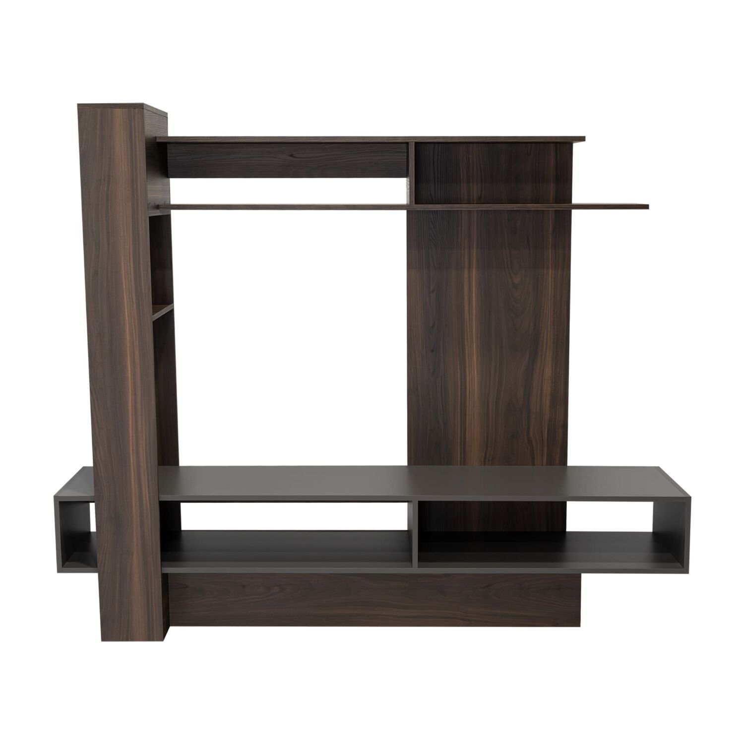 Estante Tv 55" Con 4 Repisas Fm-004o Caf&eacute; Oscuro Y Plomo image number 2.0
