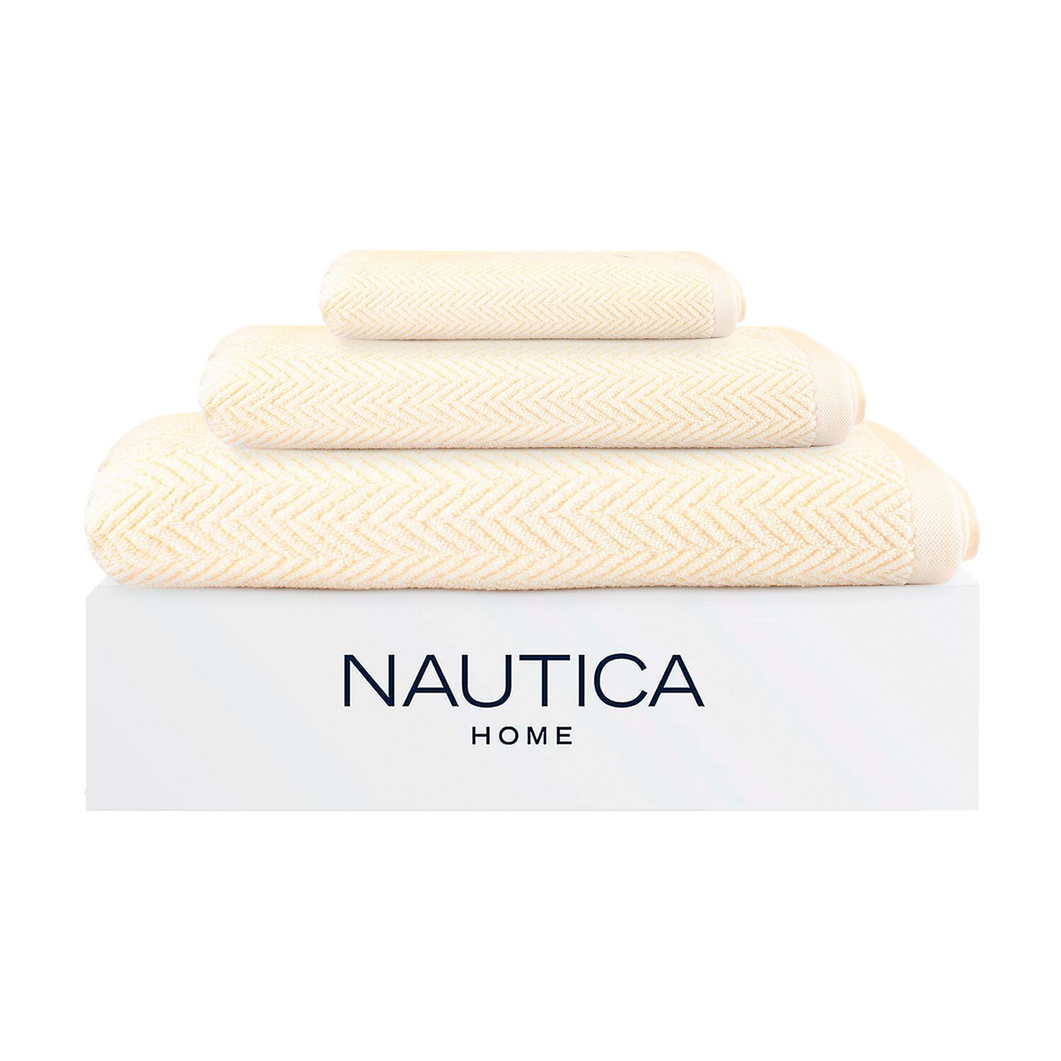 Set 3 Toallas Nautica Vis Cara+mano+cuerpo 100% Algod&oacute;n Alta Calidad Crema image number 0.0