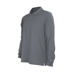 Polera Pique Gris Manga Larga Upf25 Polera Pique Gris Manga Larga Upf25