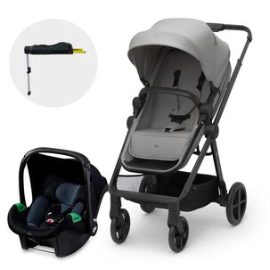 Coche Travel System Newly 3en1 Gris + Base Isofix