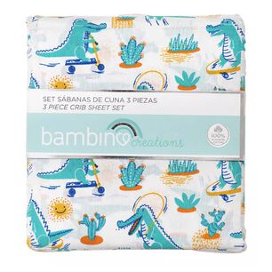 Juego Set De Sabanas Para Cuna Bebe Color Dinosaurio Blanco