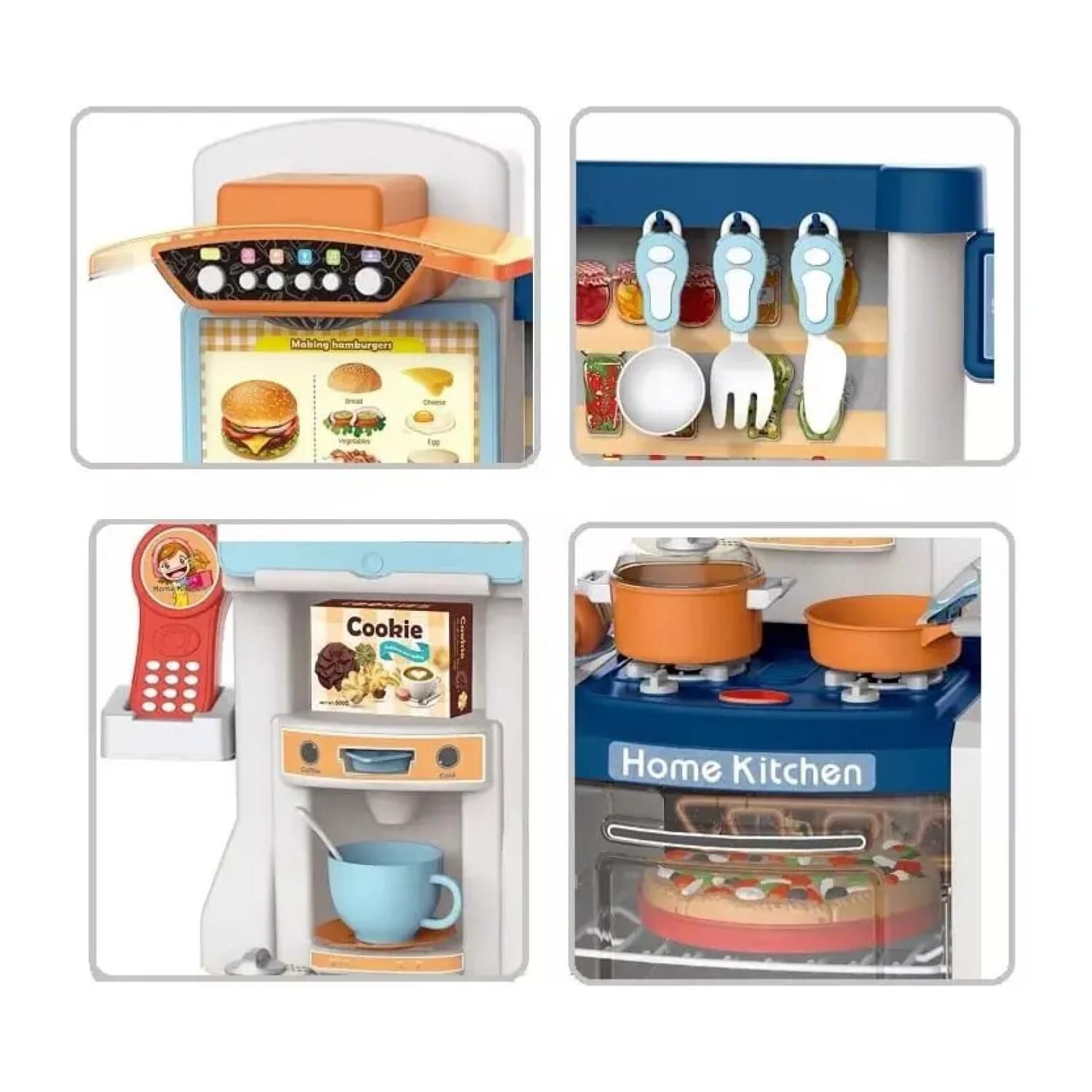 Juguete Set Cocina 108 Piezas 1mt Luz Sonido Azul Infantil image number 3.0