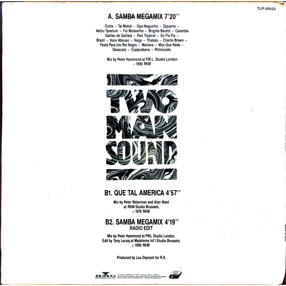 Two Man Sound - Samba Megamix | 12" Maxi Single Usado image number 1.0