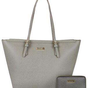 Cartera Tempo + Billetera Trifold Gris Kenneth Cole