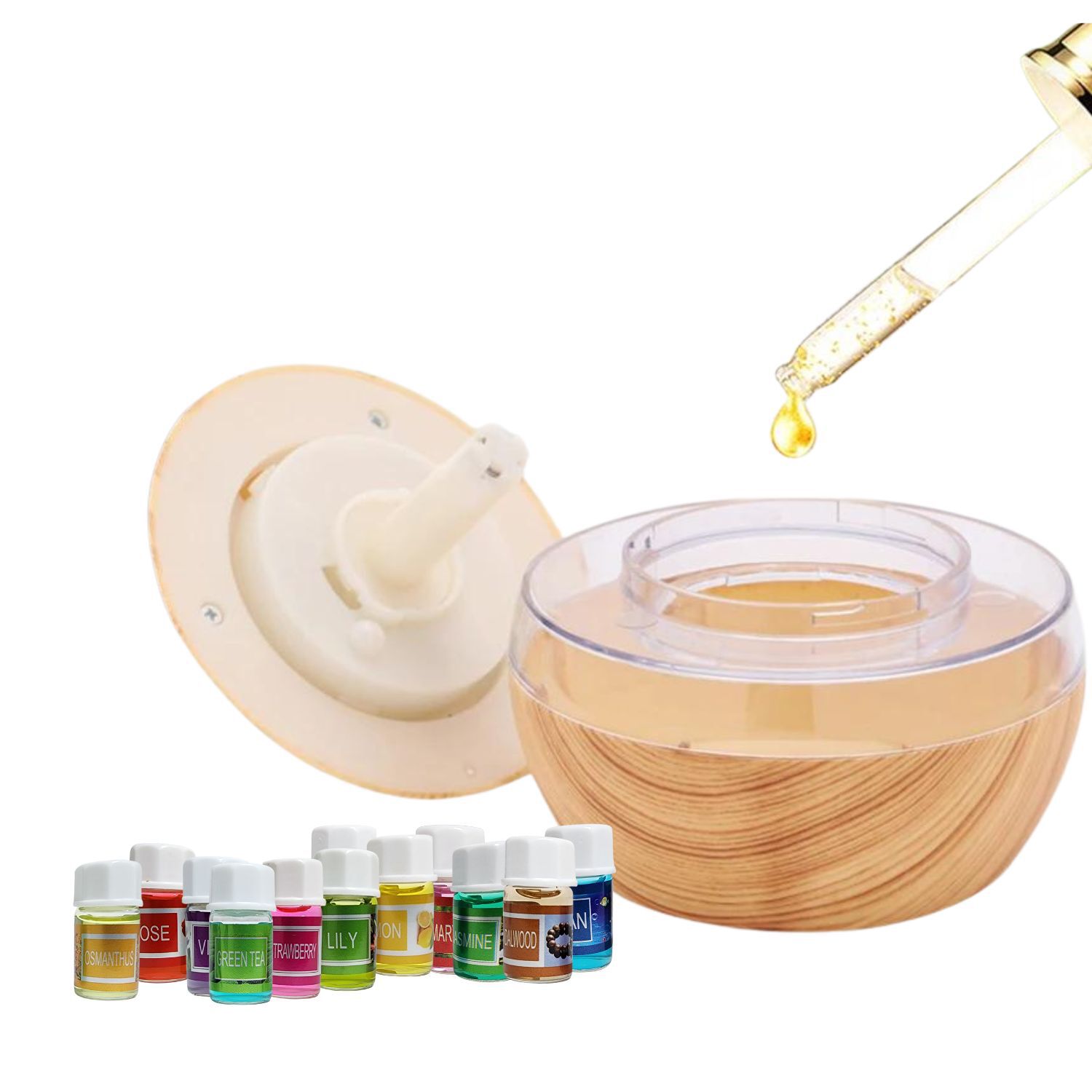 Pack Humidificador Marron Claro + 12 Esencias Aromaticas image number 1.0
