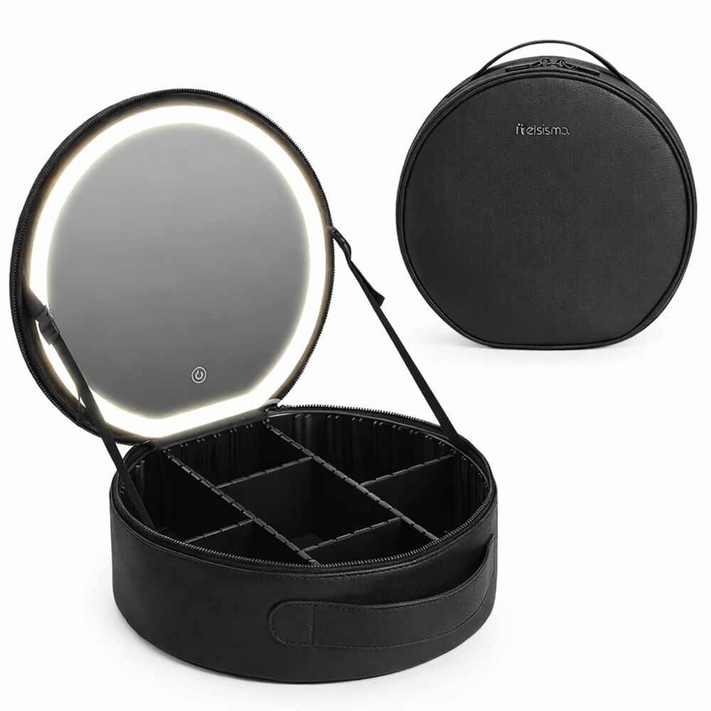 Estuche De Maquillaje Cosmetiquero Espejo Led Porta Brochas image number 1.0