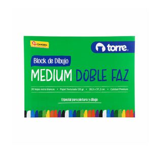 Block De Dibujo Medium Doble Faz 20 Hojas - Torre