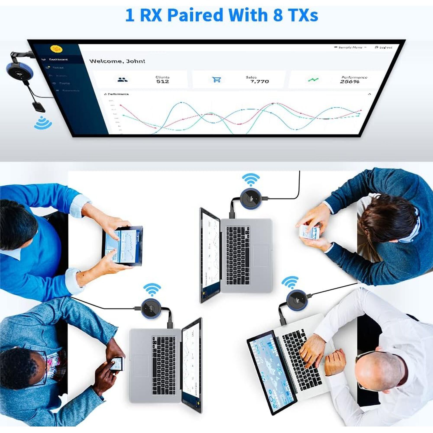 Aimibo Kit De Transmisor Y Receptor Inal&aacute;mbrico 4k Hd - Azul image number 3.0