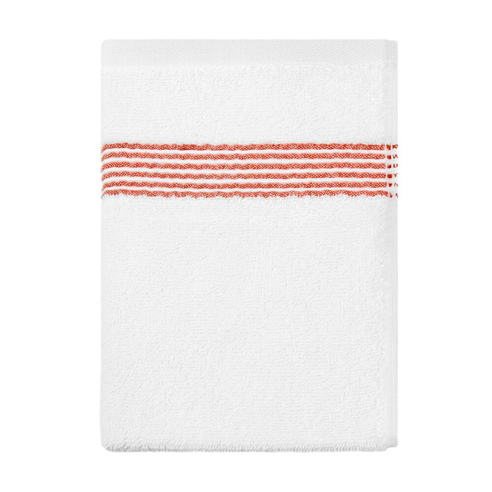 Toalla De Cara Mav Nautica 100% Algod&oacute;n Suave 30x50cm Blanca-rojo image number 3.0