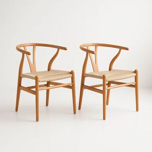 Pack 2 Sillas Wishbone Madera - Natural
