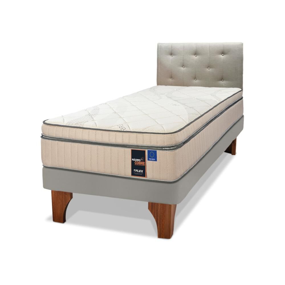 Cama Europea Flex Maximo Cobre / 1.5 Plazas / Base Normal + Respaldo image number 1.0