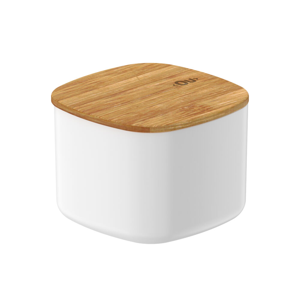 Contenedor Hermético Con Tapa De Bambú Keep 0,45 Lt Blanco Ou image number 0.0