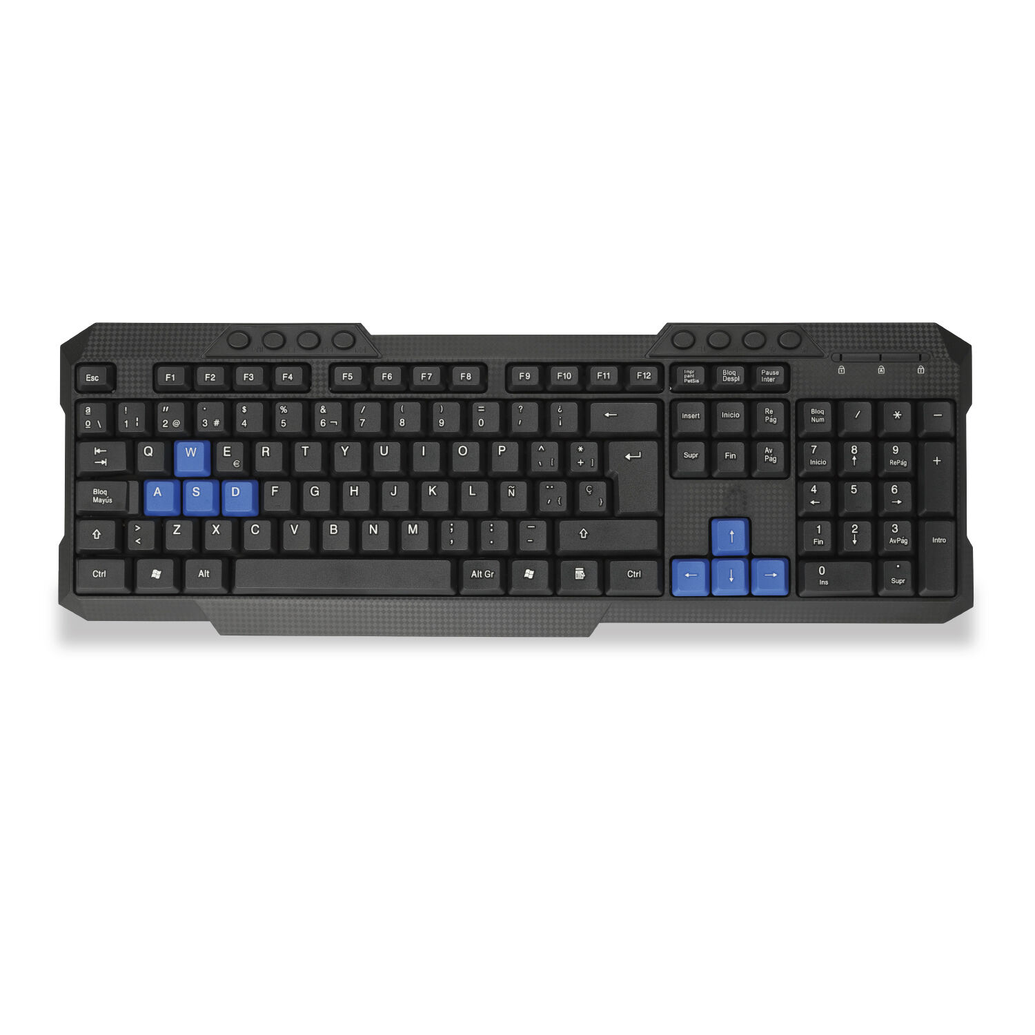 Teclado Multimedia Pc Usb Teclas Azules Destacadas - Ps image number 0.0
