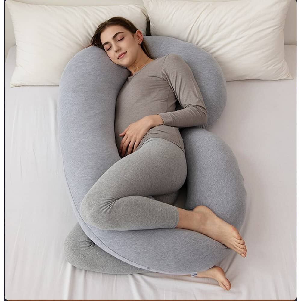 Cojin Almohada Maternal Gris Pre Y Post Natal Funda Extra Suave image number 2.0