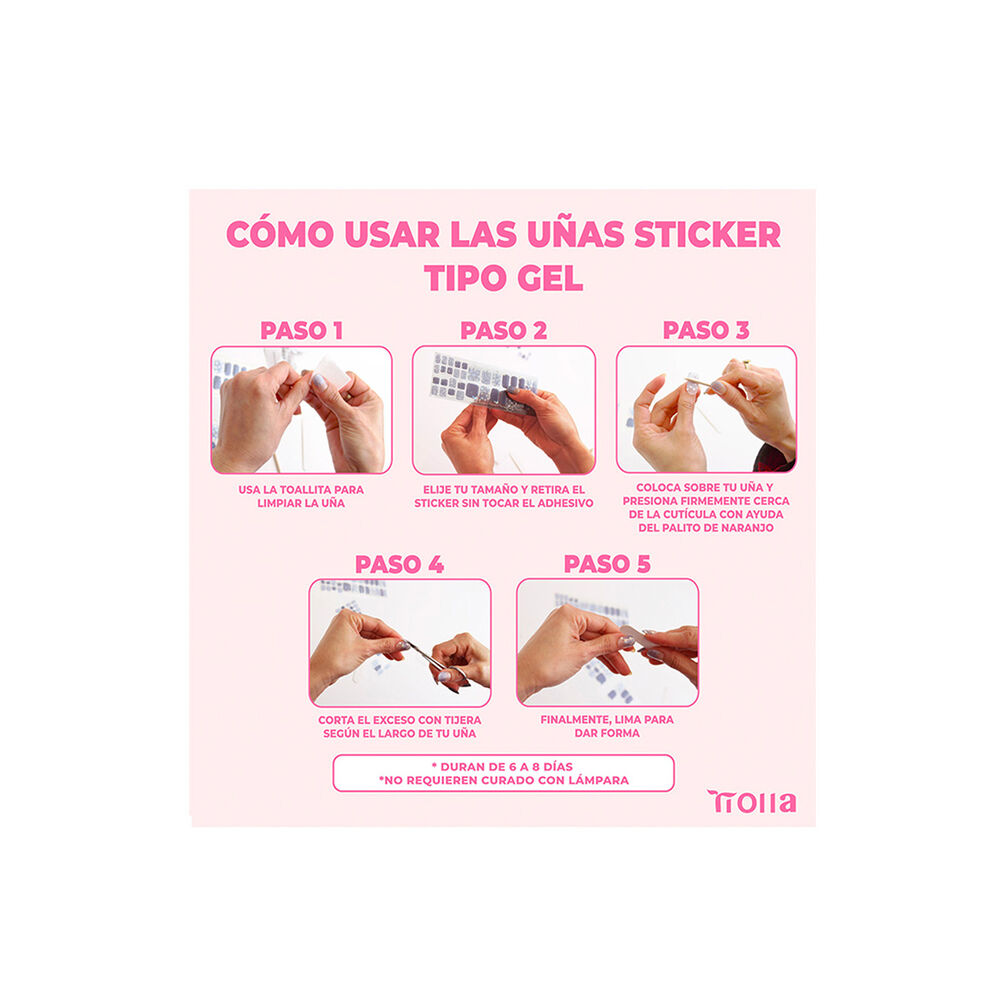 Uñas Sticker Efecto Gel Tiolla Heart Checkerboard image number 2.0