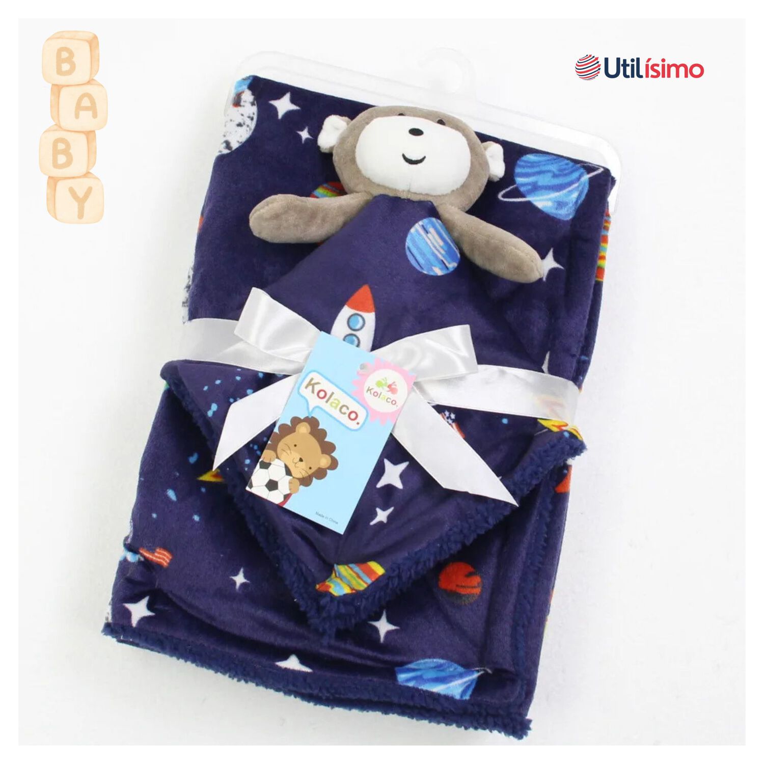 Set Manta Frazada Polar Para Beb&eacute; Ni&ntilde;o + Peluche De Apego image number 6.0