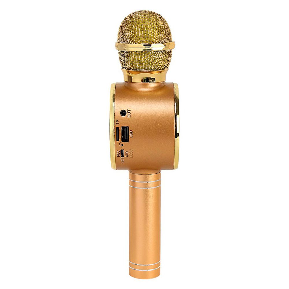 Micr&oacute;fono Port&aacute;til Altavoz Bluetooth Para Smartphones Dorado image number 5.0