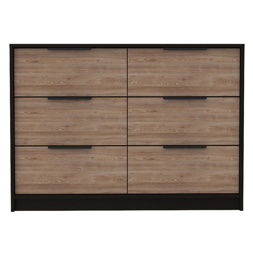 Comoda 4 Cajones 2 Puertas Fm-003n - Negro Y Cafe Claro image number 4.0