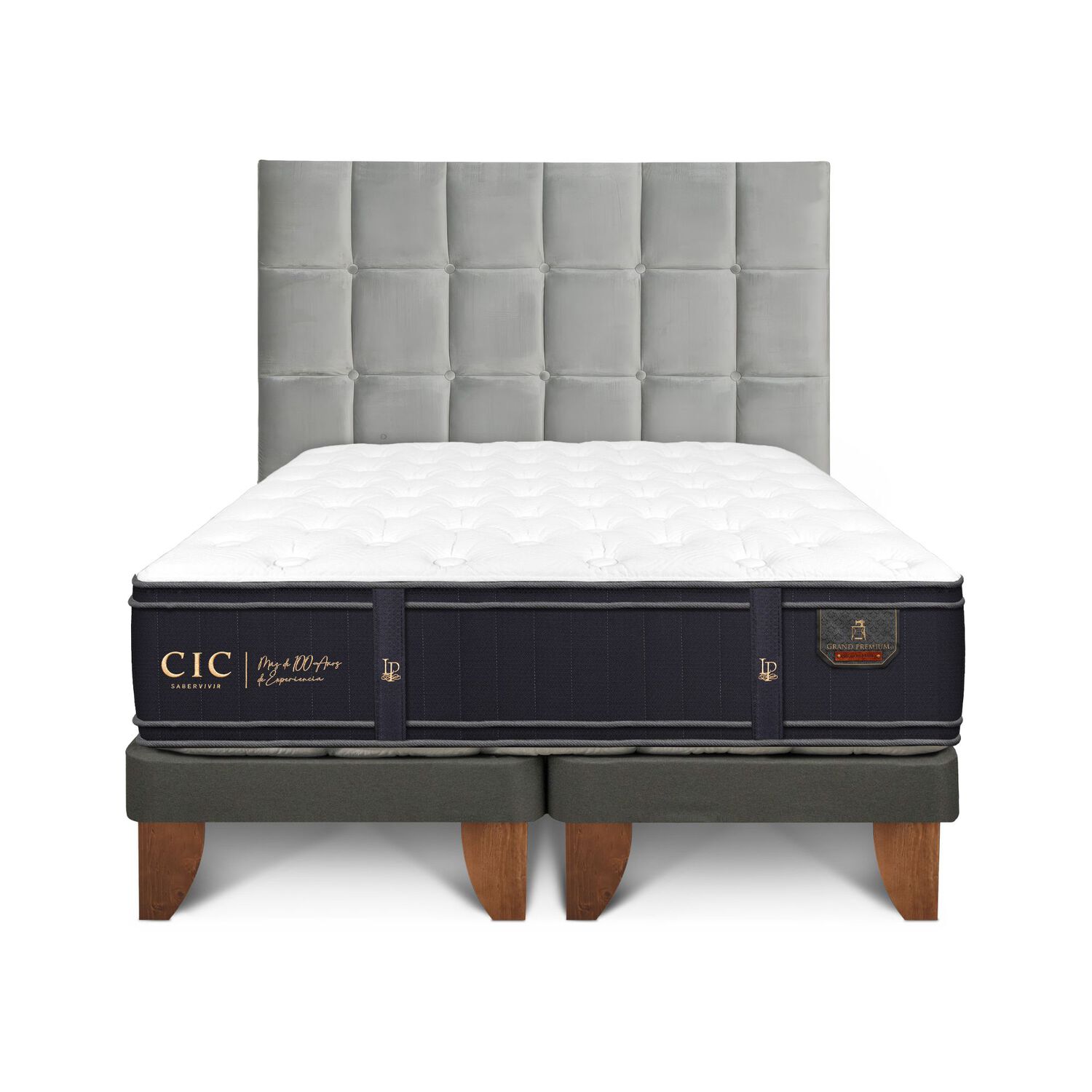 Cama Europea Cic Grand Premium / 2 Plazas / Base Dividida + Respaldo image number 0.0