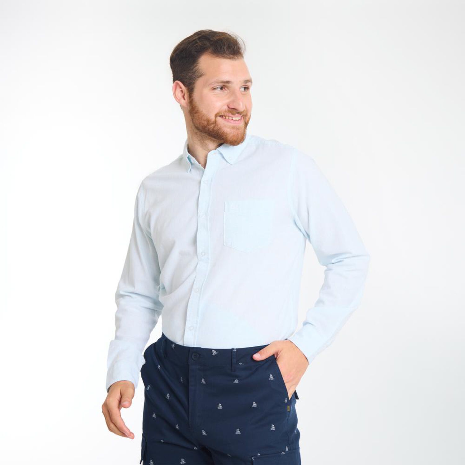 Camisa Lino Manga Larga Hombre Peroe image number 2.0