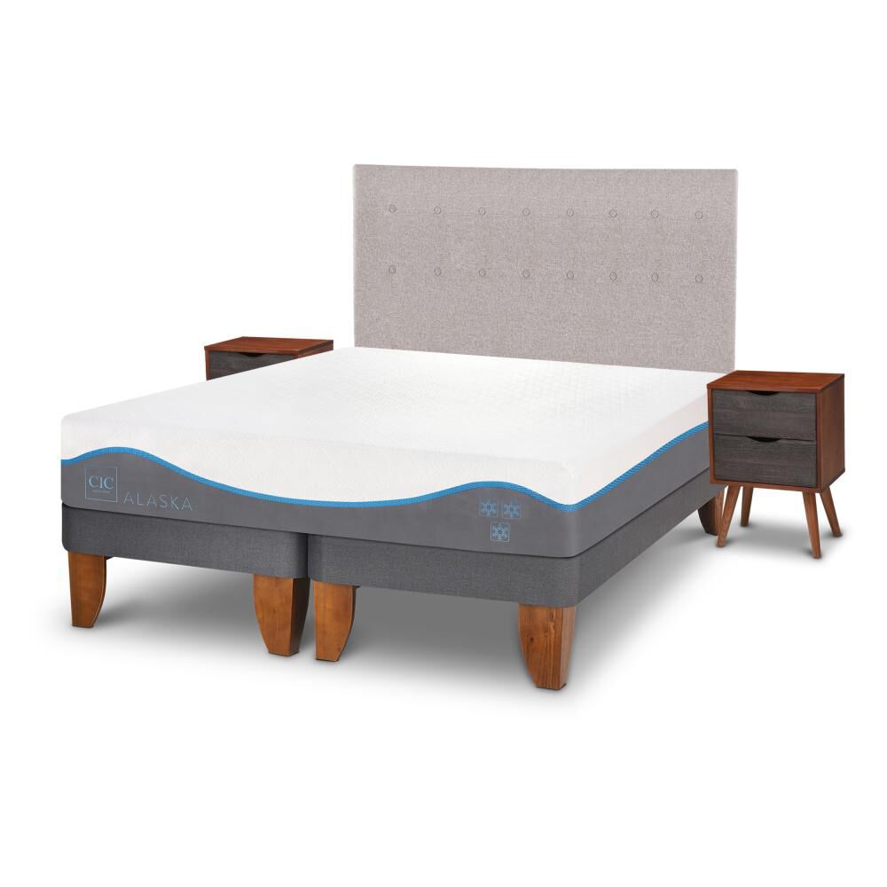 Cama Europea Cic Alaska / King / Base Dividida + Set De Maderas image number 1.0
