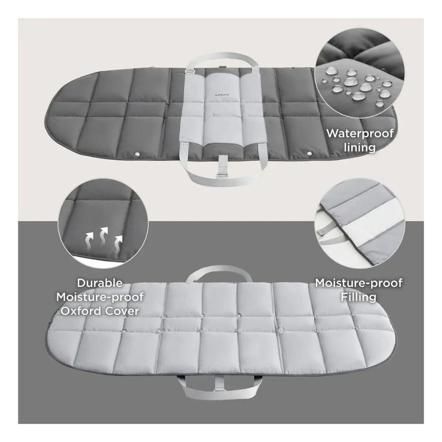 Cama De Viaje Para Perro Alfombra Port&aacute;til Plegable Gris image number 2.0