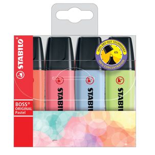 Destacador 4 Colores Stabilo Boss Pasteles