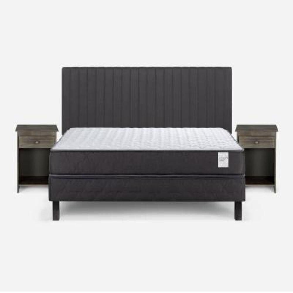 Cama Europea Rosen Wave / 2 Plazas / Base Normal + Set De Maderas image number 6.0