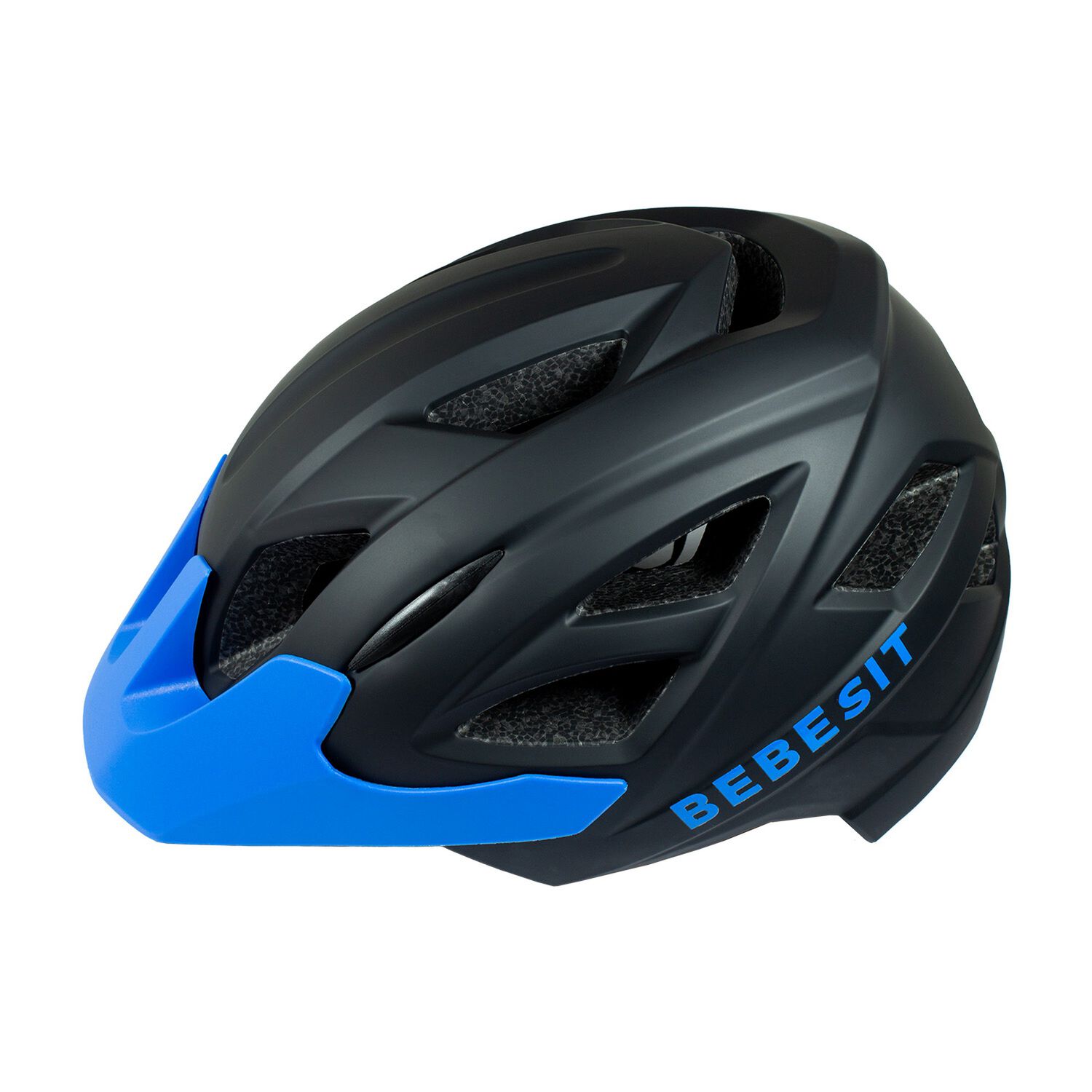 Casco Integral Bici Cross Rejilla Desmontable Negro Azul image number 3.0