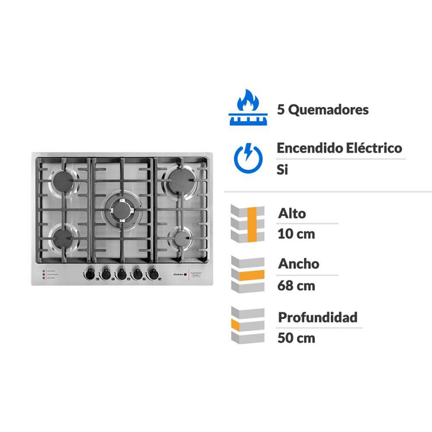 Encimera A Gas 5 Quemadores Sindelen Ceg-4700in image number 3.0