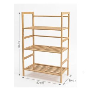 Mueble Organizador Repisa Bamb&uacute; Natural 3 Niveles