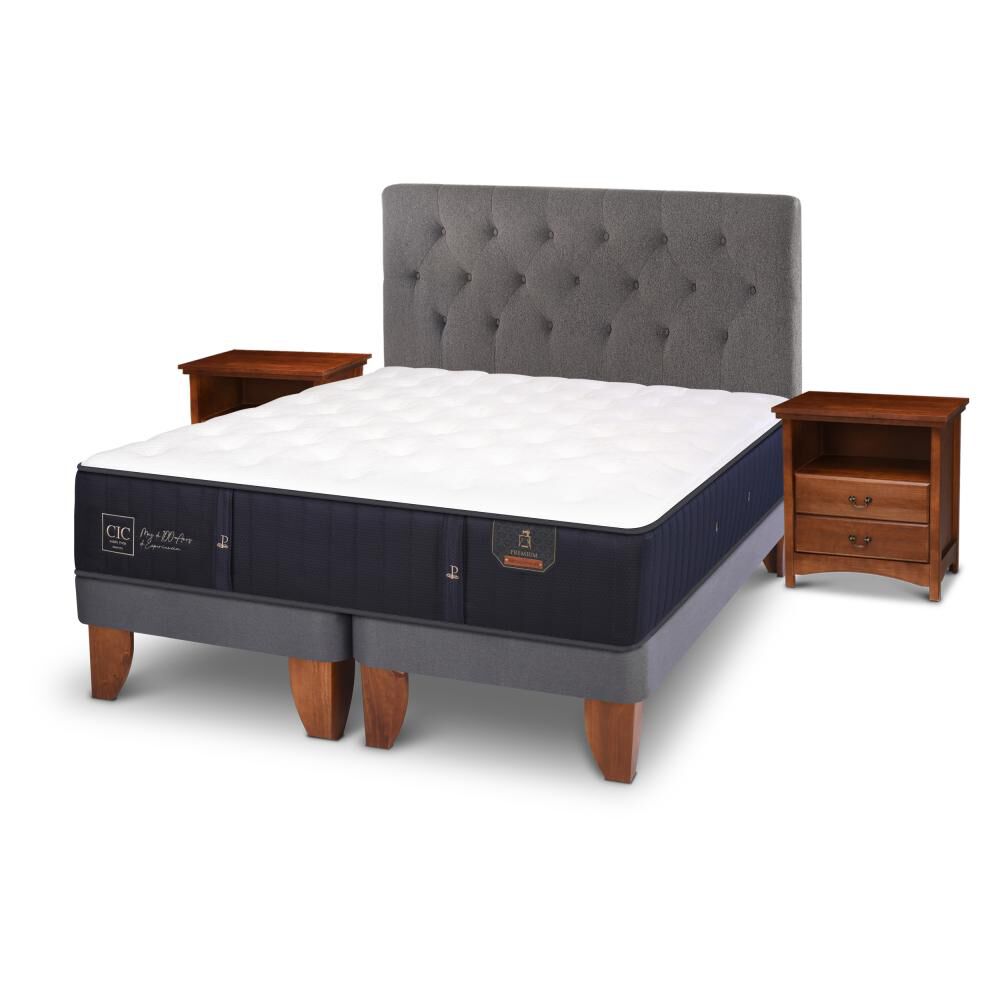 Cama Europea Cic Premium / 2 Plazas / Base Dividida + Set De Maderas image number 3.0