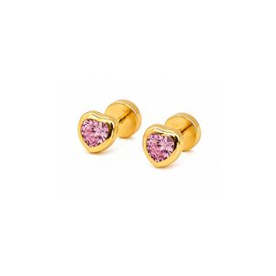 Aros Abridores Coraz&oacute;n 5mm Oro 18k Circ&oacute;n Beb&eacute; Ni&ntilde;a