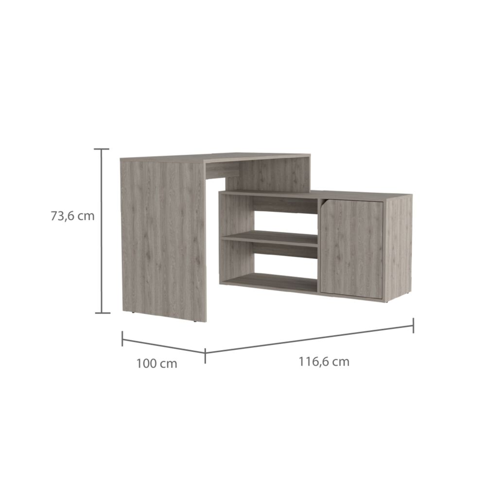 Escritorio En L 1 Puerta 116,6x100x73,6 Cm Fm-033g Gris image number 8.0