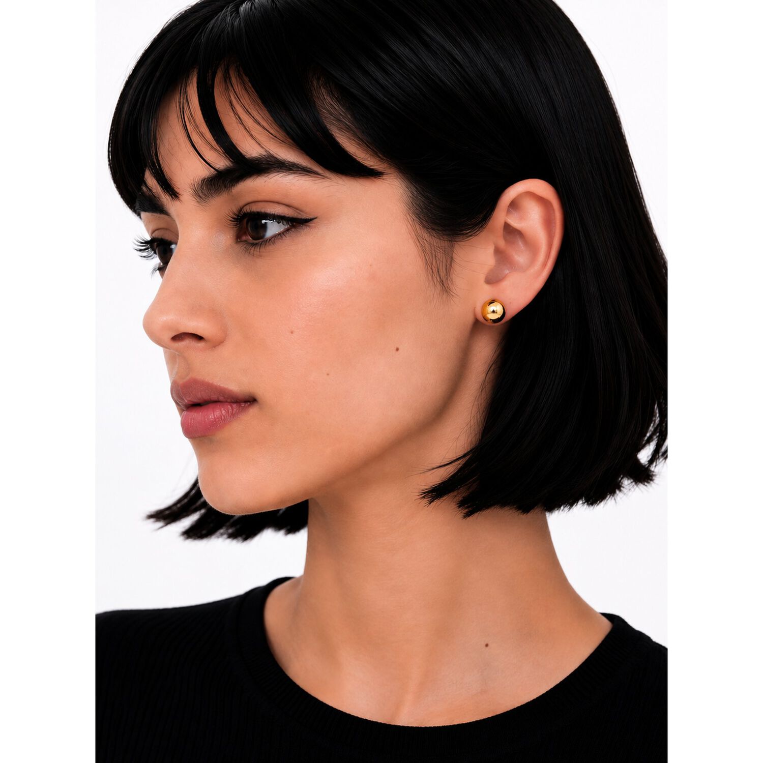 Aros Bolita 10mm N8 Oro 18k Atornillados 2.2gr Regalo Mujer Dorado image number 3.0