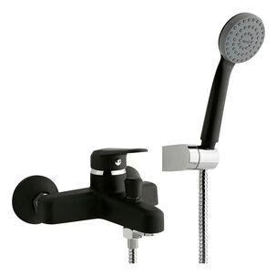 Monomando Llave Grifo Para Tina Ducha Modelo Padova Stretto Color Negro
