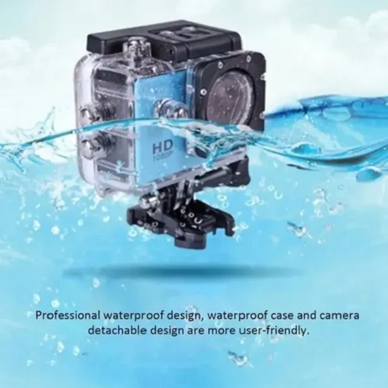 C&aacute;mara Go Pro Full Hd 30fps Deportiva Modelo 1080p Full Hd M2 Mejor Calidad C&aacute;mara Acci&oacute;n Con Accesorios B&aacute;sicos Sumergible image number 1.0