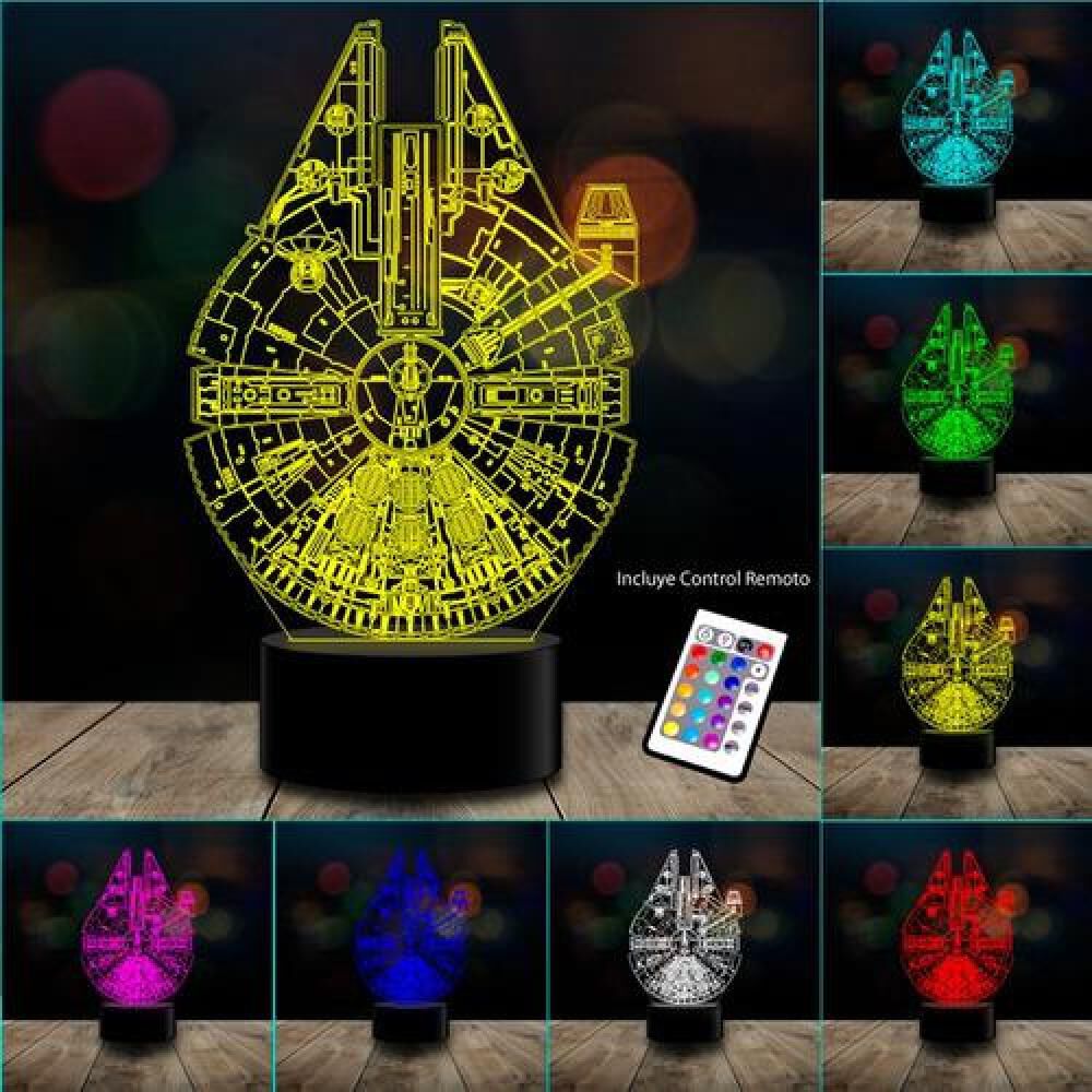 Lampara 3d Star Wars Millennium Falcon Control Remoto image number 1.0