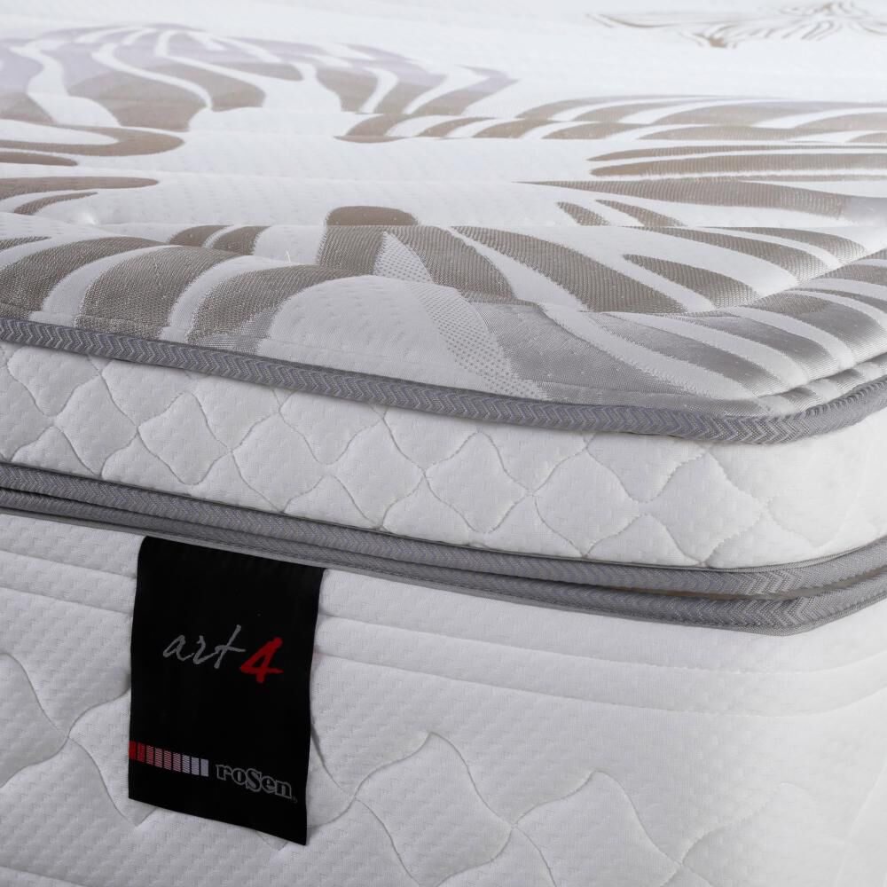 Cama Europea Rosen Art 4 / 2 Plazas / Base Dividida + Set De Maderas image number 2.0