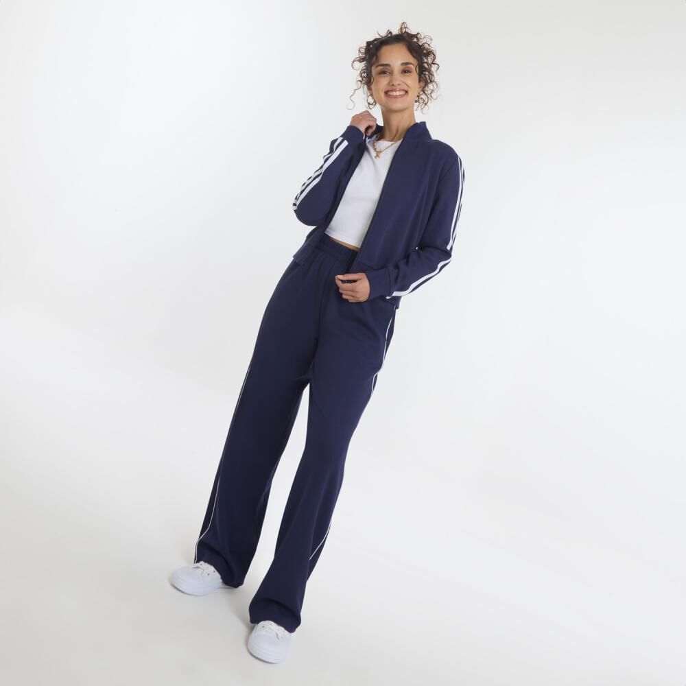 Pantalón De Buzo Stripe Tiro Medio Regular Mujer Freedom image number 1.0