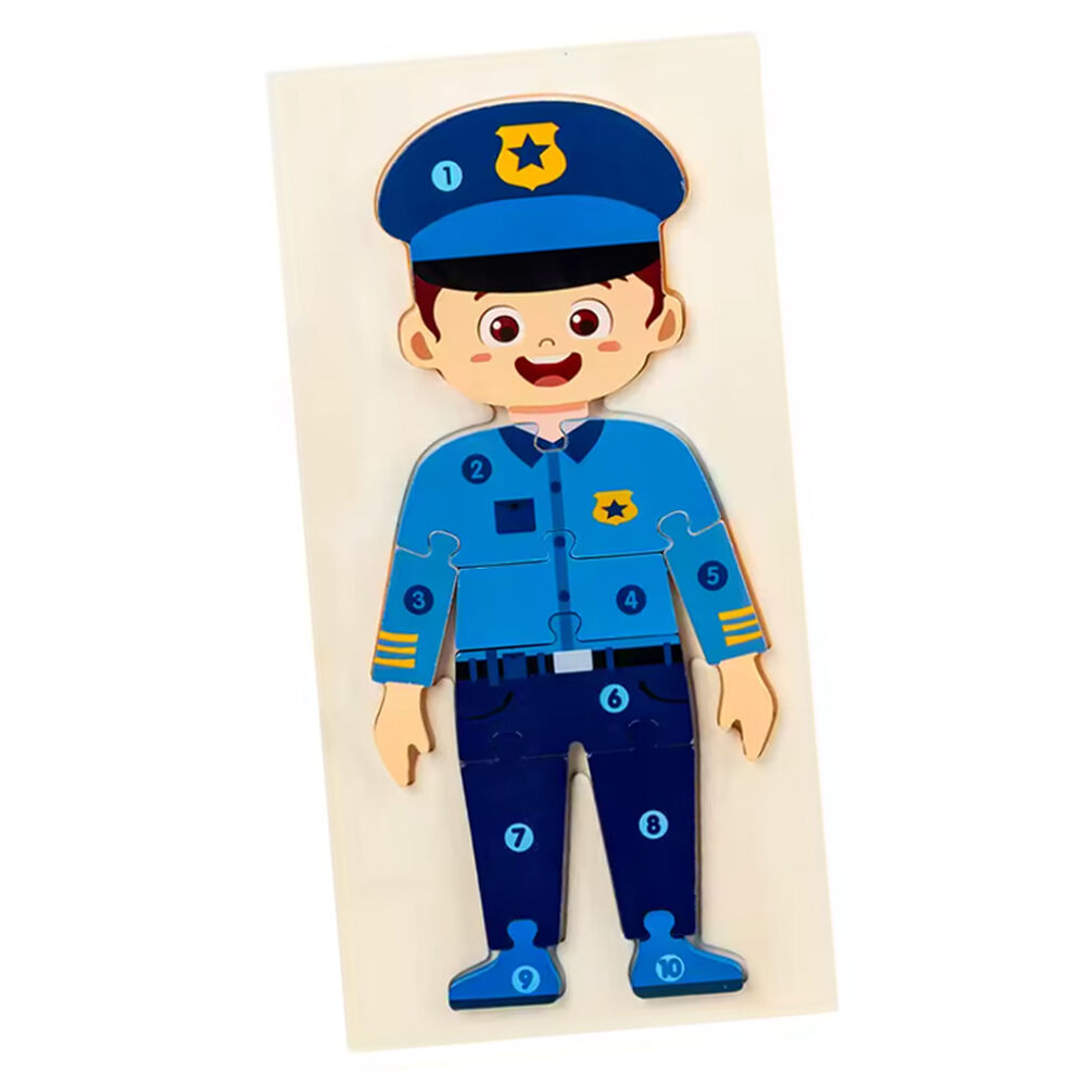 Puzzle Rompecabezas De Madera Encaje Didactico Profesiones image number 0.0