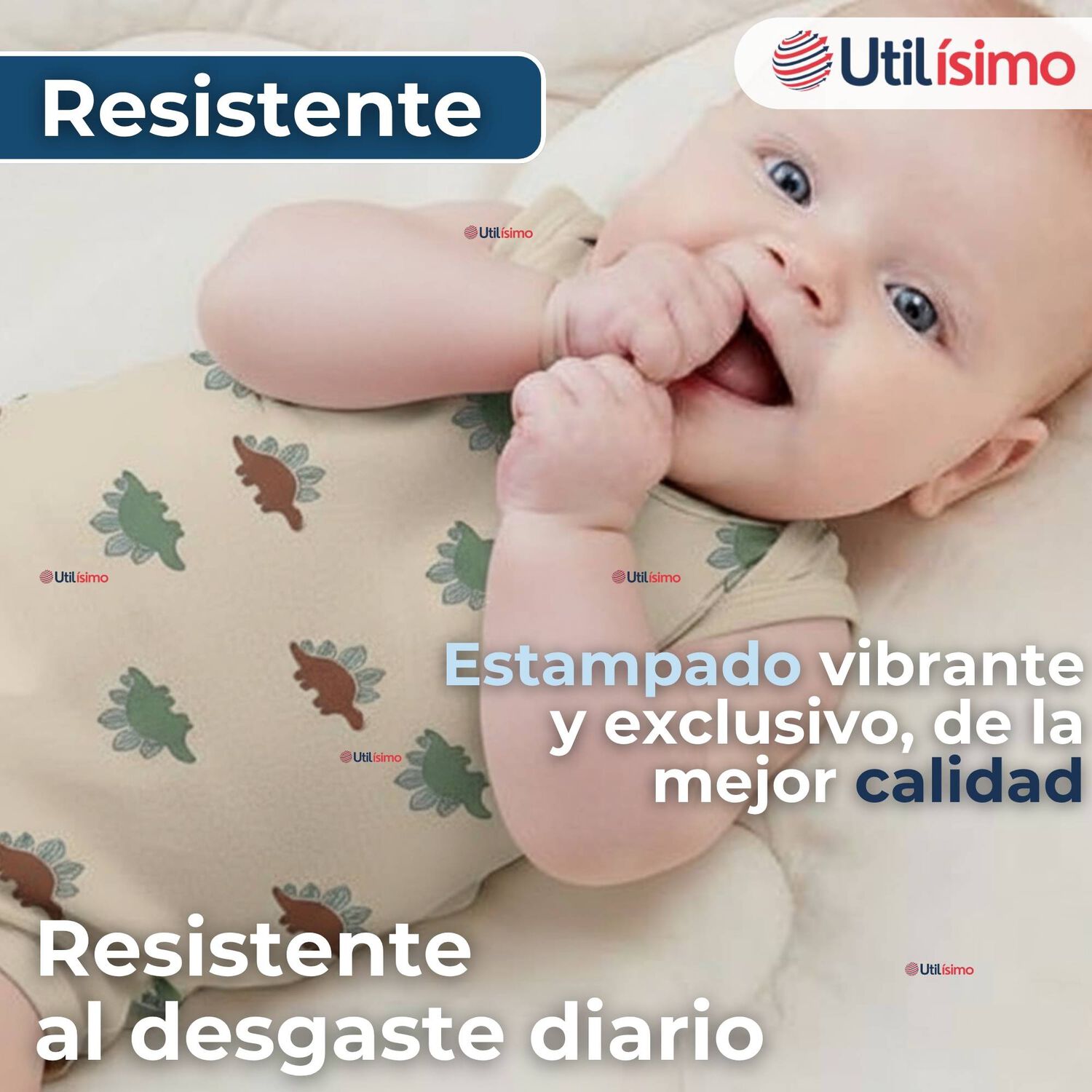 Pack 4 Bodys Ni&ntilde;o Sin Manga Tedmimak 100% Algod&oacute;n Baby Dino image number 7.0