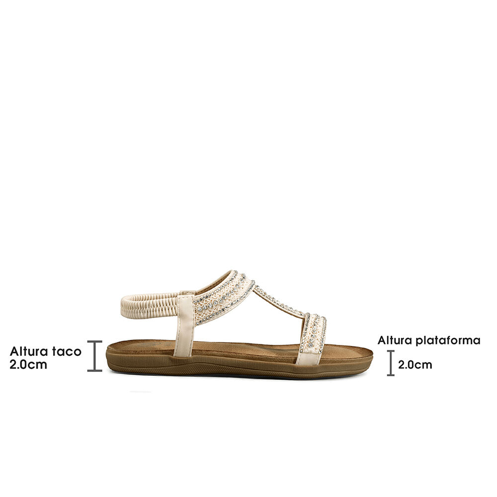 Sandalia Casual Plana Pedrería Mujer Weide Jn721 image number 11.0