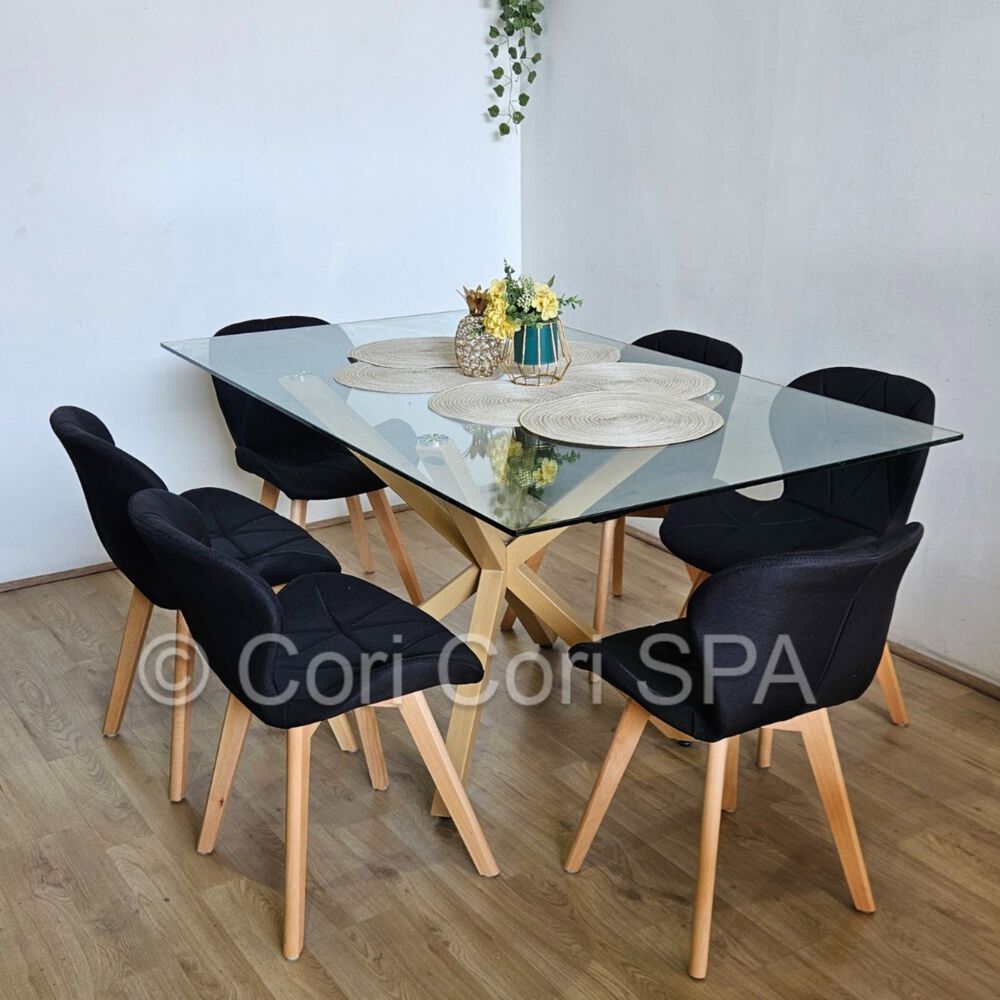 Pack 6 Sillas Mariposa Wood Lino Negro image number 3.0